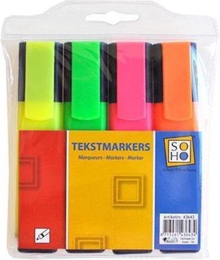 Tekstmarkers - 4 in etui
